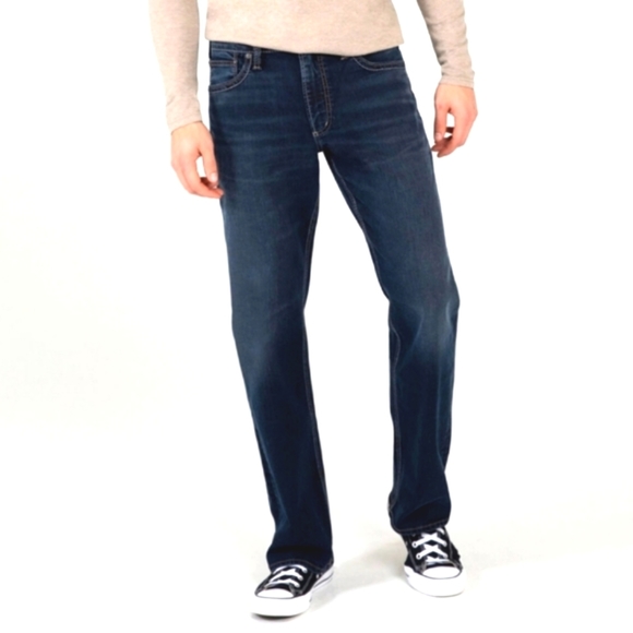 Silver Jeans Other - ⭐️ZAC SILVER JEANS RELAXED FIT STRAIGHT LEG DARK WASH MENS  SZ33/34L